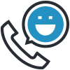 Phone icon with smiley emoticon